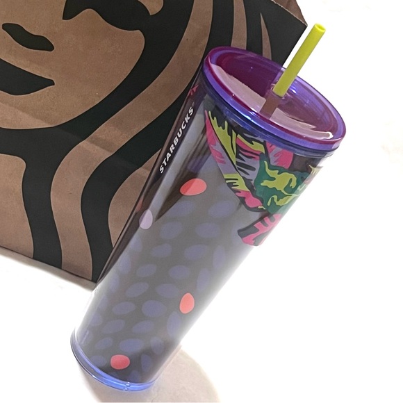 Starbucks Tropical Floral and Leaves Cold Cup Tumbler 24oz - Picture 6 of 11